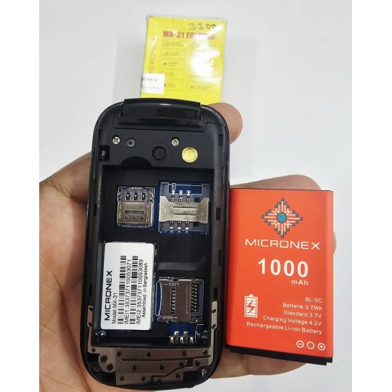 Micronex MX31 Folding Phone Dual Sim Black