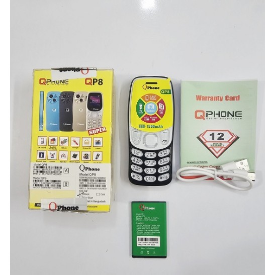 Qphone QP8 Mini Card Phone Dual Sim Black