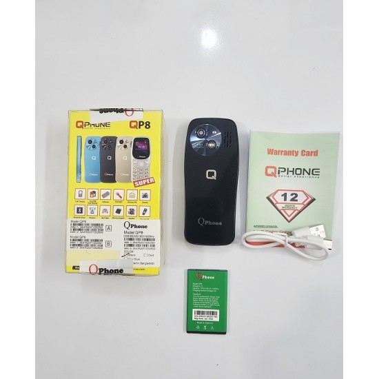 Qphone QP8 Mini Card Phone Dual Sim Black