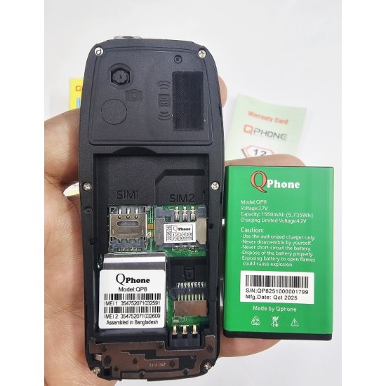 Qphone QP8 Mini Card Phone Dual Sim Black