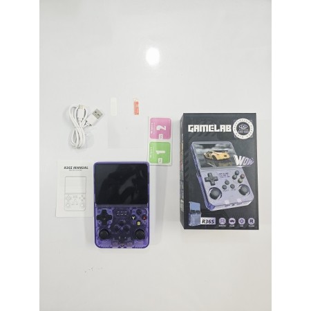 R36S Retro Games Console 21000 Games 64GB - Purpel