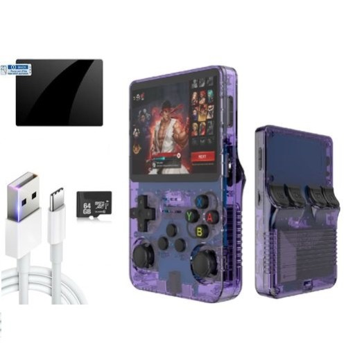 R36S Retro Games Console 21000 Games 64GB - Purpel