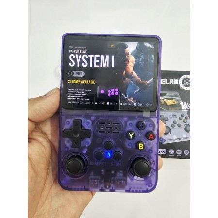 R36S Retro Games Console 21000 Games 64GB - Purpel