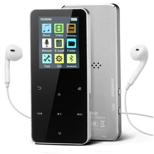 S308 Mp4 Music Player Bluetooth Button Touch Silver