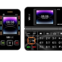 Vmax V72 Mini Flip Phone Dual Display Purpel