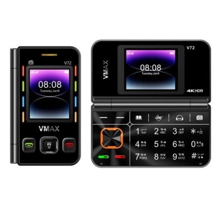 Vmax V72 Mini Flip Phone Dual Display Purpel