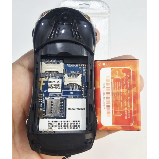 W2020 Car Shape Button Phone Dual Sim Black