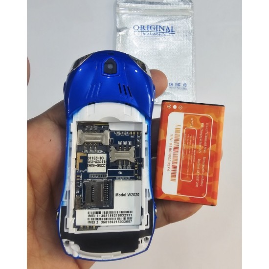 W2020 Car Shape Phone Dual Sim Camera Blue