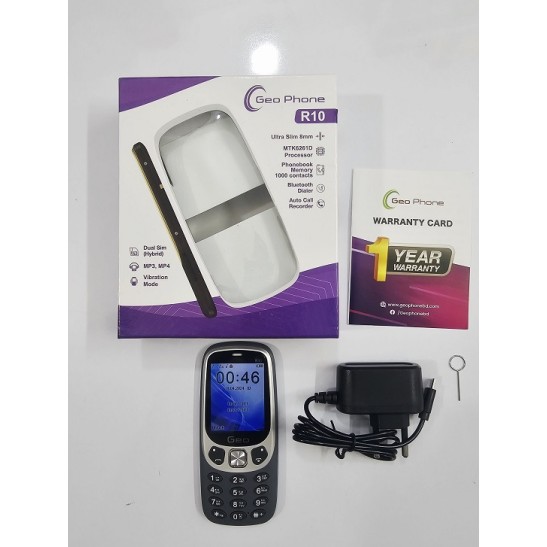 Geo R10 Slim Button Phone Metal Body Dual Sim