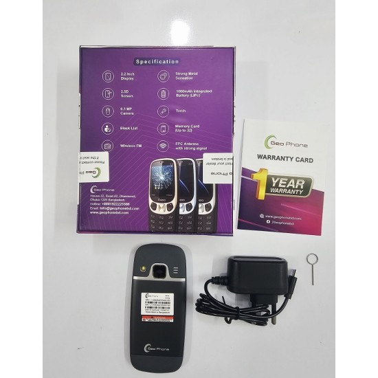 Geo R10 Slim Button Phone Metal Body Dual Sim