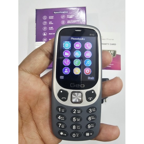 Geo R10 Slim Button Phone Metal Body Dual Sim