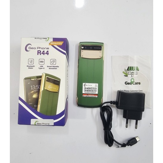 Geo R44 Feature Phone Metal Leather Style Green