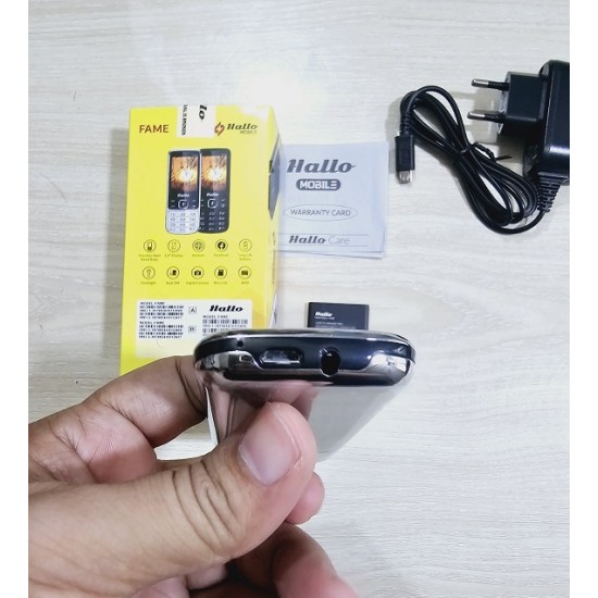 Hallo Fame Button Phone Metal Body Silver