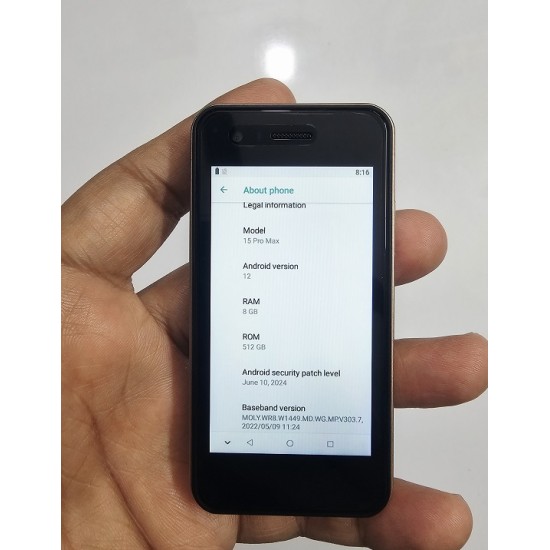 15 pro Max Mini Android Smartphone Gold