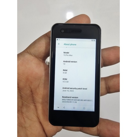 15 Pro Max Mini Smartphone Dual Sim White