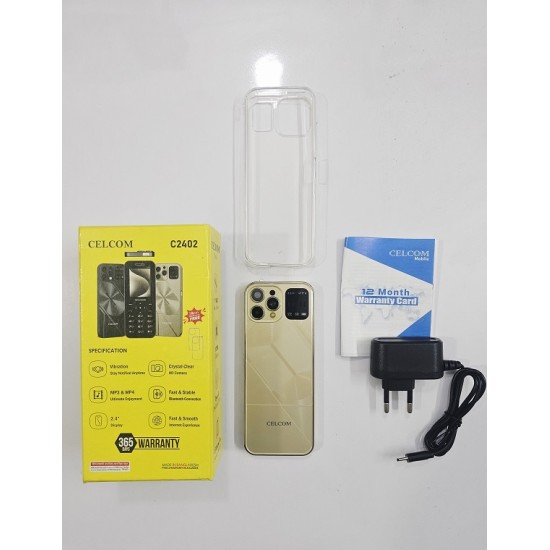 Celcom C2402 Feature Phone Four Sim Gold