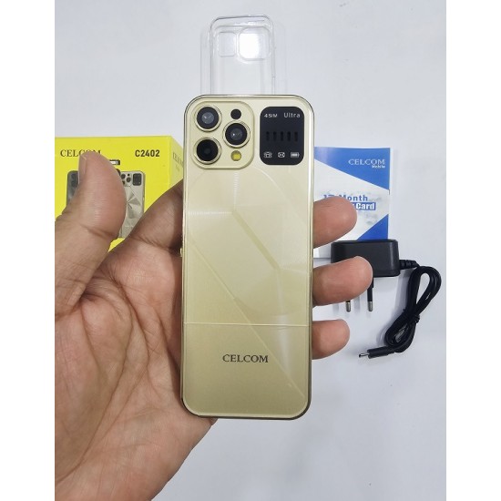 Celcom C2402 Feature Phone Four Sim Gold