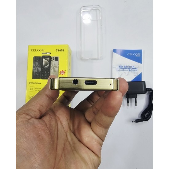 Celcom C2402 Feature Phone Four Sim Gold