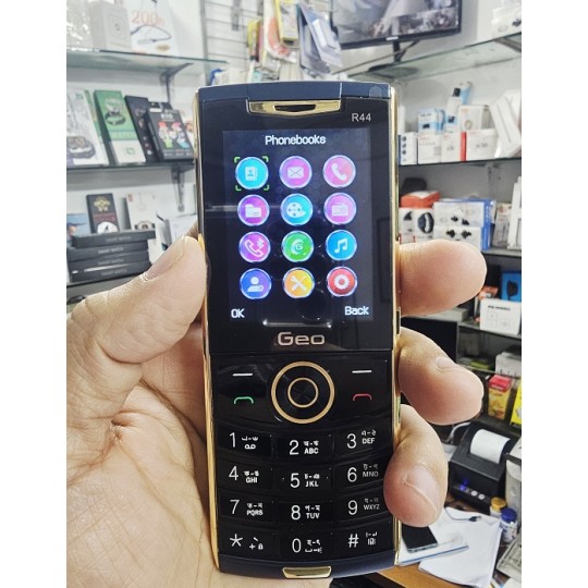 Geo R44 Leather Degine Dual Sim Phone Blue