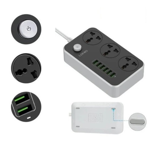 LDNIO 6 USB Multiplug 3 power socket