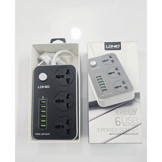 LDNIO 6 USB Multiplug 3 power socket