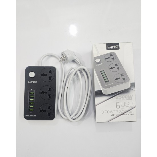LDNIO 6 USB Multiplug 3 power socket