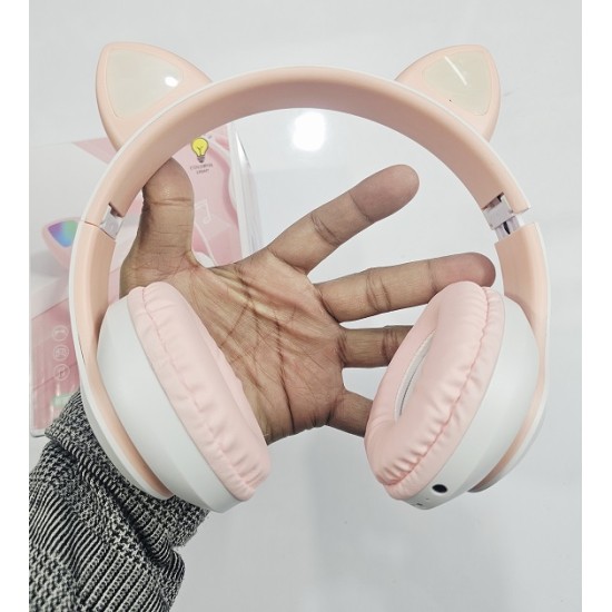 SNT28 Cat Bluetooth Headphone With LED Light Pink