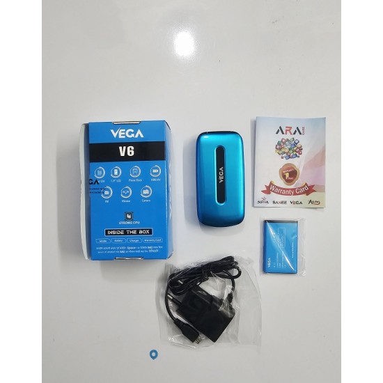 VEGA V6 Folding Phone Dual Sim Blue
