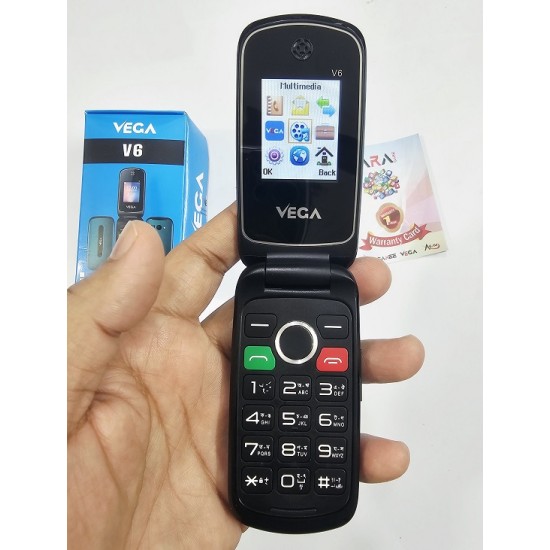 VEGA V6 Folding Phone Dual Sim Blue