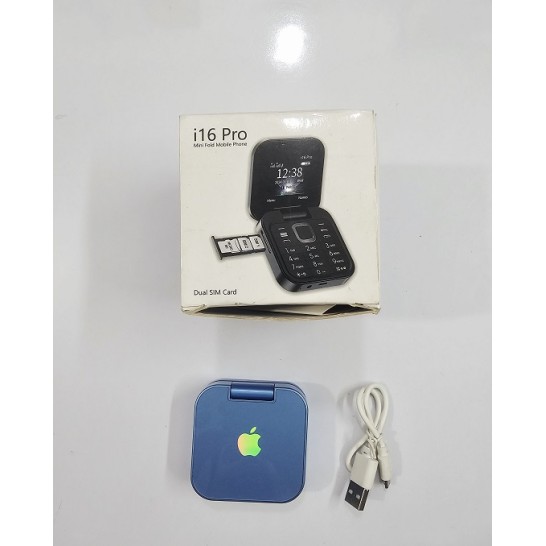 i17 Mini Folding Phone Dual SIM FM Radio Blue