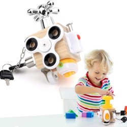 Kids Busy Cube Wooden Activity Fidget Toy