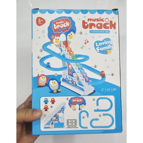Penguin Music Track Kids Toys With Light