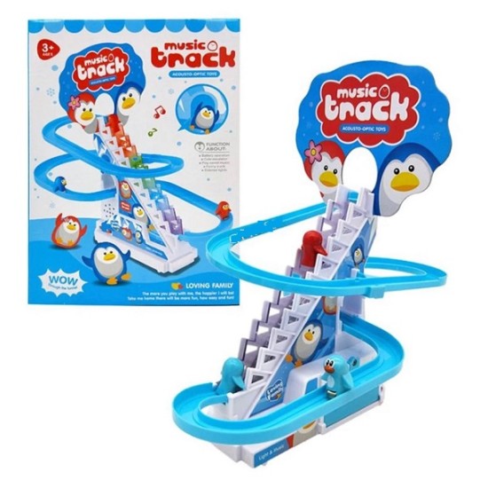 Penguin Music Track Kids Toys With Light