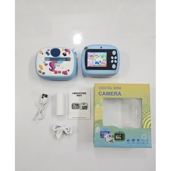 Y800 Kids Print Camera With Silicon Cover Blue