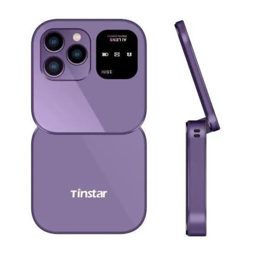 Tinstar T888 Folding Phone Camera 2 Sim Purpel
