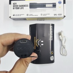 Geapas GFL-031 LED Zoom Torch Light Flashlight COB