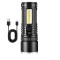 Q7 Multi-function Flashlight Metal Body LED Display COB Light