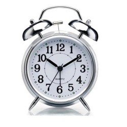 AR3010 Twin Bell Mini Alarm Clock Metal Body