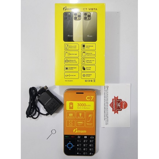 imam C7 Vista Feature Phone Big Display Gold