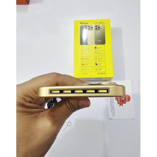 imam C7 Vista Feature Phone Big Display Gold