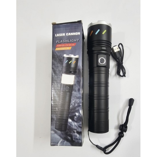 S14 Laser Cannon Flashlight Tube Body 12000mAh Zoom Light