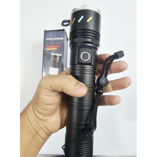 S14 Laser Cannon Flashlight Tube Body 12000mAh Zoom Light