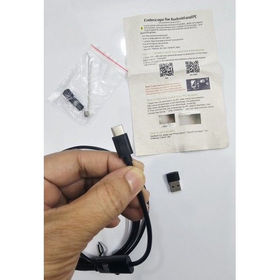 2 in 1 Endoscope Camera Waterproof Inspection Camera 2 Meter