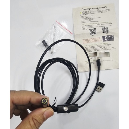 2 in 1 Endoscope Camera Waterproof Inspection Camera 2 Meter