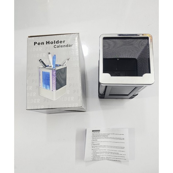 Digital Pen Holder Alarm Clock & Calendar Tempareture LED Light