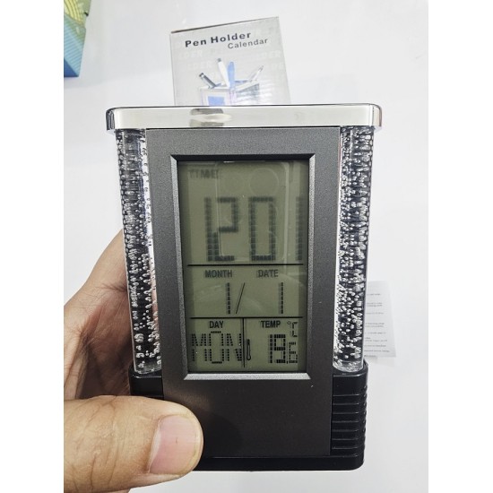 Digital Pen Holder Alarm Clock & Calendar Tempareture LED Light