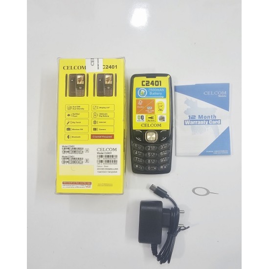Celcom C2401 Cream Feature Phone Dual Sim Black