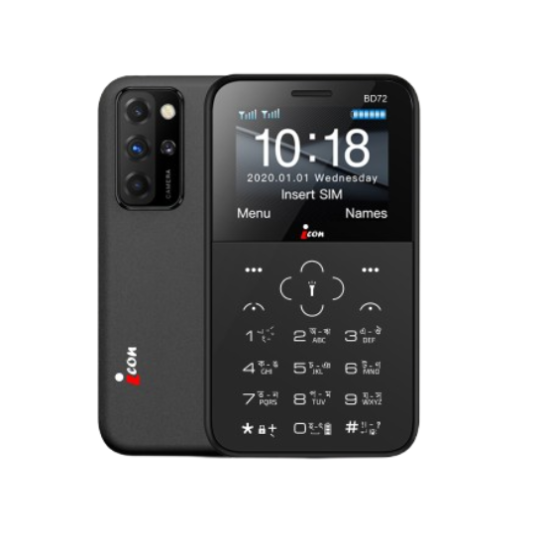 icon BD72 Mini Card Phone Dual Sim Black