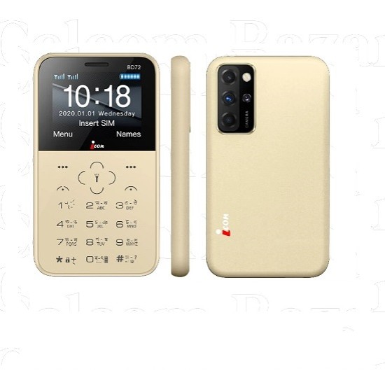 icon BD72 Mini Card Phone Dual Sim Gold