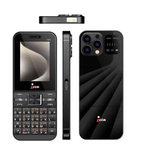icon i101 Mica Button Phone Four Sim Black